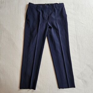 Theory Navy Blue Tailored Straight Leg Pants Career Quiet Luxury Women 4